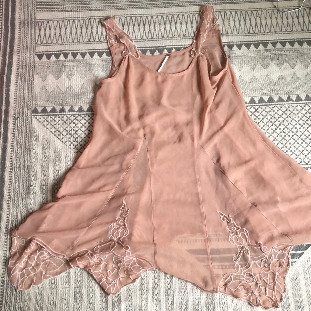 Sheer light pink free people slip